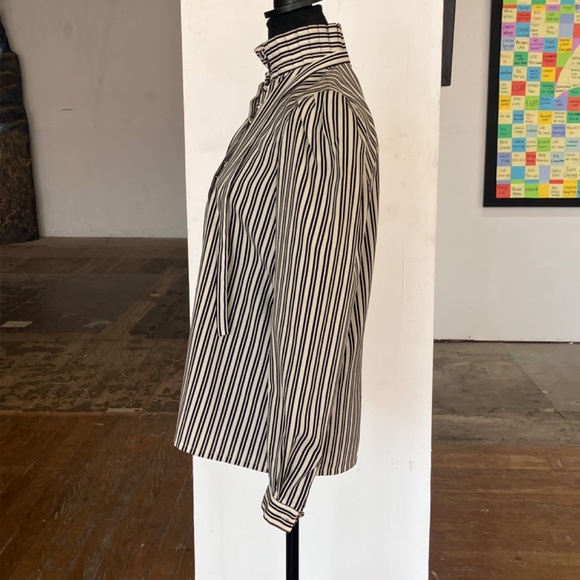 Vintage cottage style striped black and white top - Picture 4 of 9